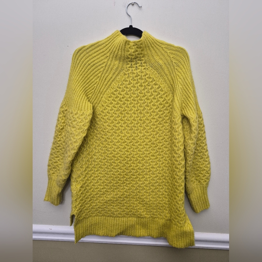 Anthropologie Bia Alpaca Mock Neck Oversized Sweater - Yellow Xs - Picture 5 of 8